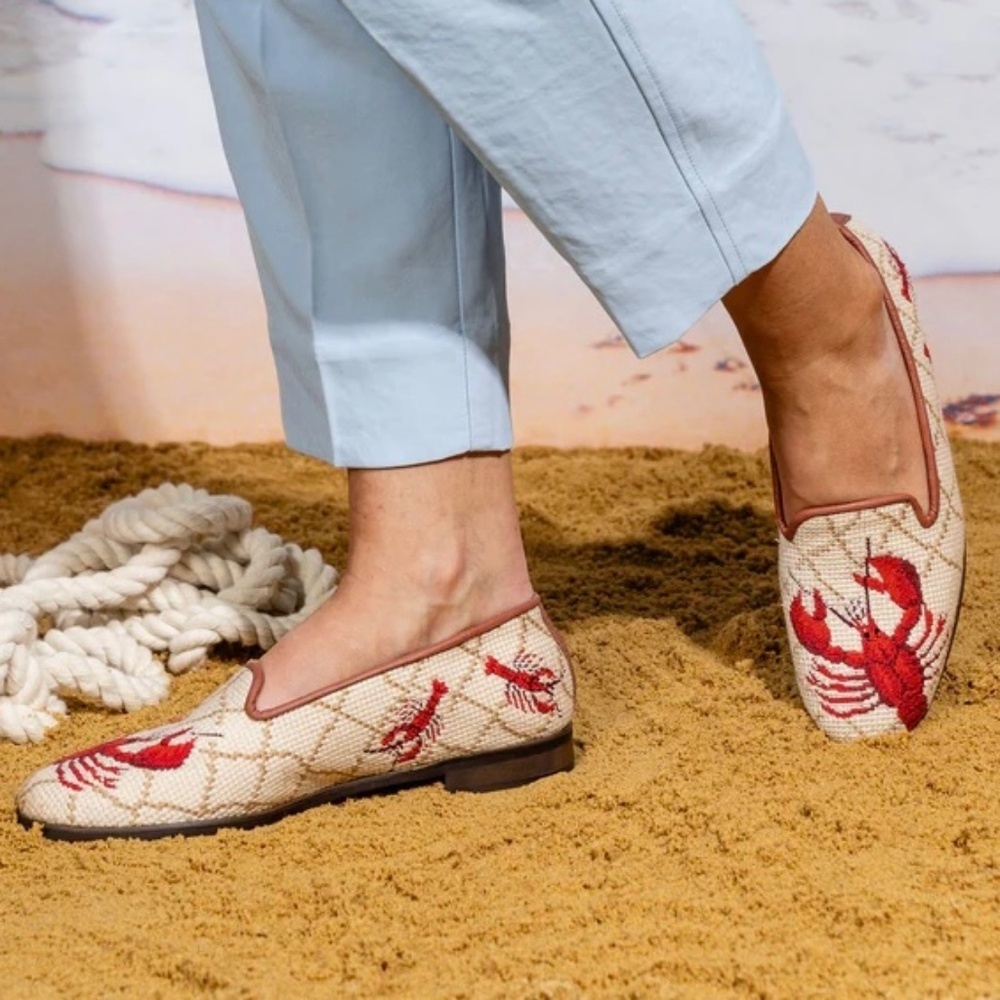*FIRM PRICE* By Paige Lobster Needlepoint Loafers
